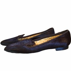 Avec Moderation Brown Hair Smoking Slipper Loafers